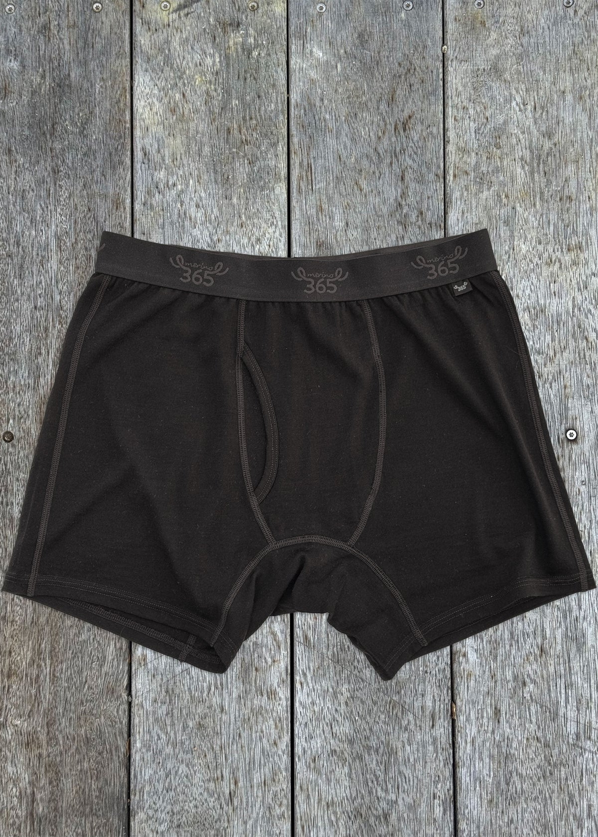 Men's Regular Boxer Brief - 100% Merino Wool, Black