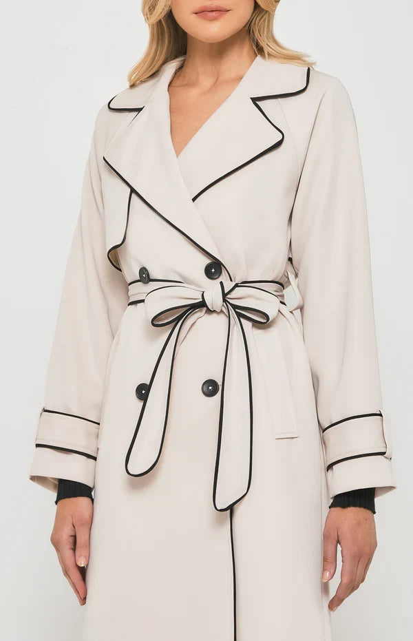 Contrast Longline Trench Coat