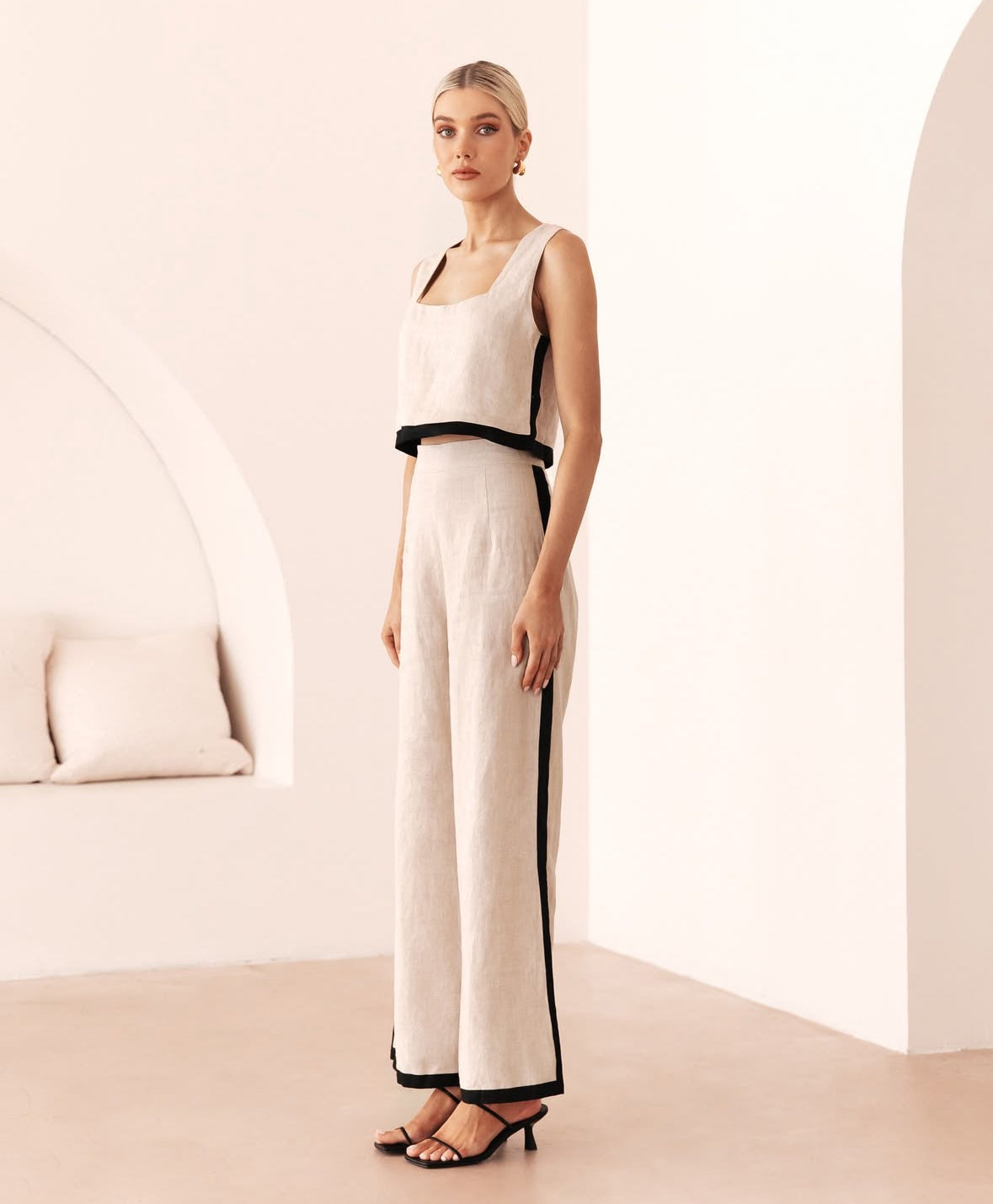 100% Linen High-Waisted Pant
