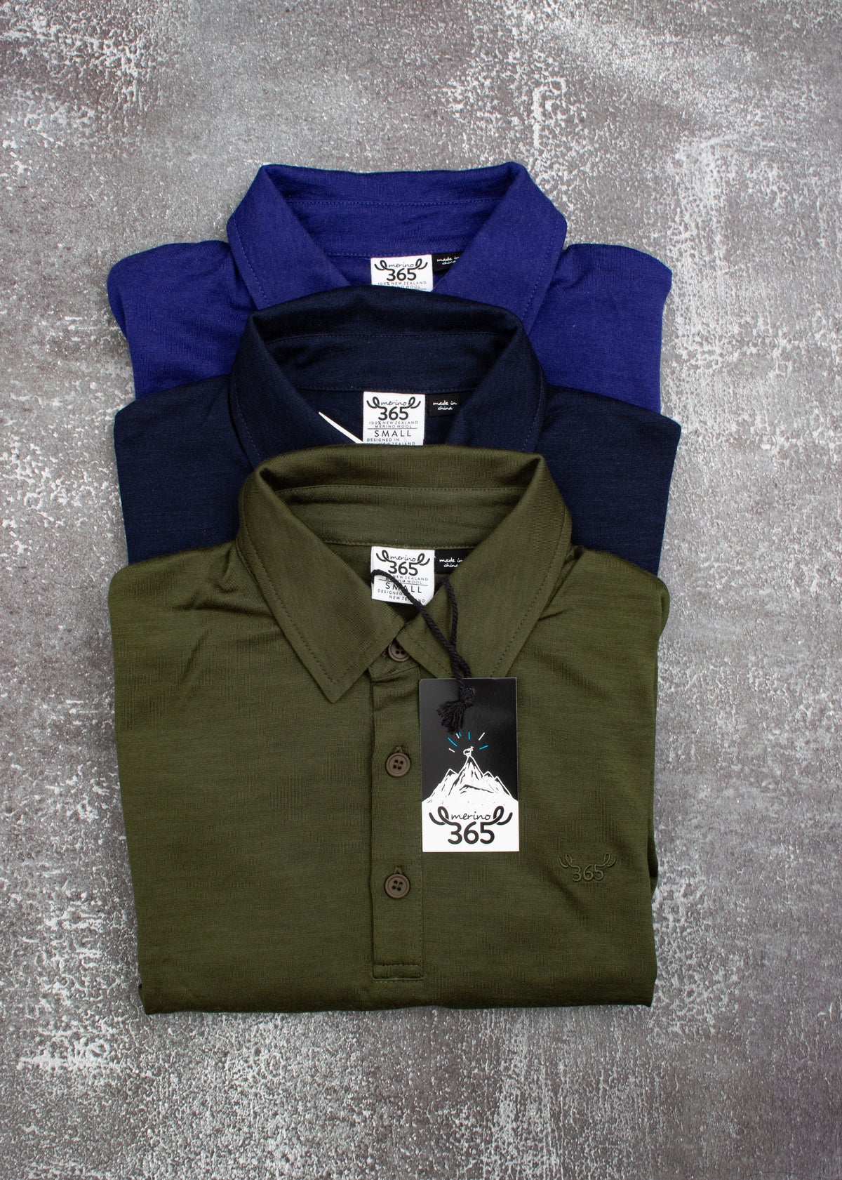 Men's Polo - 100% Merino Wool, Khaki Green