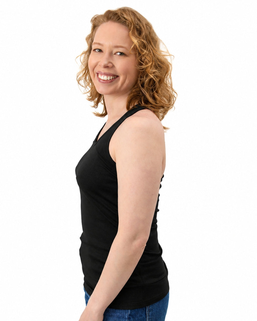 Women's Racerback Tank Top - 98% Merino, Black