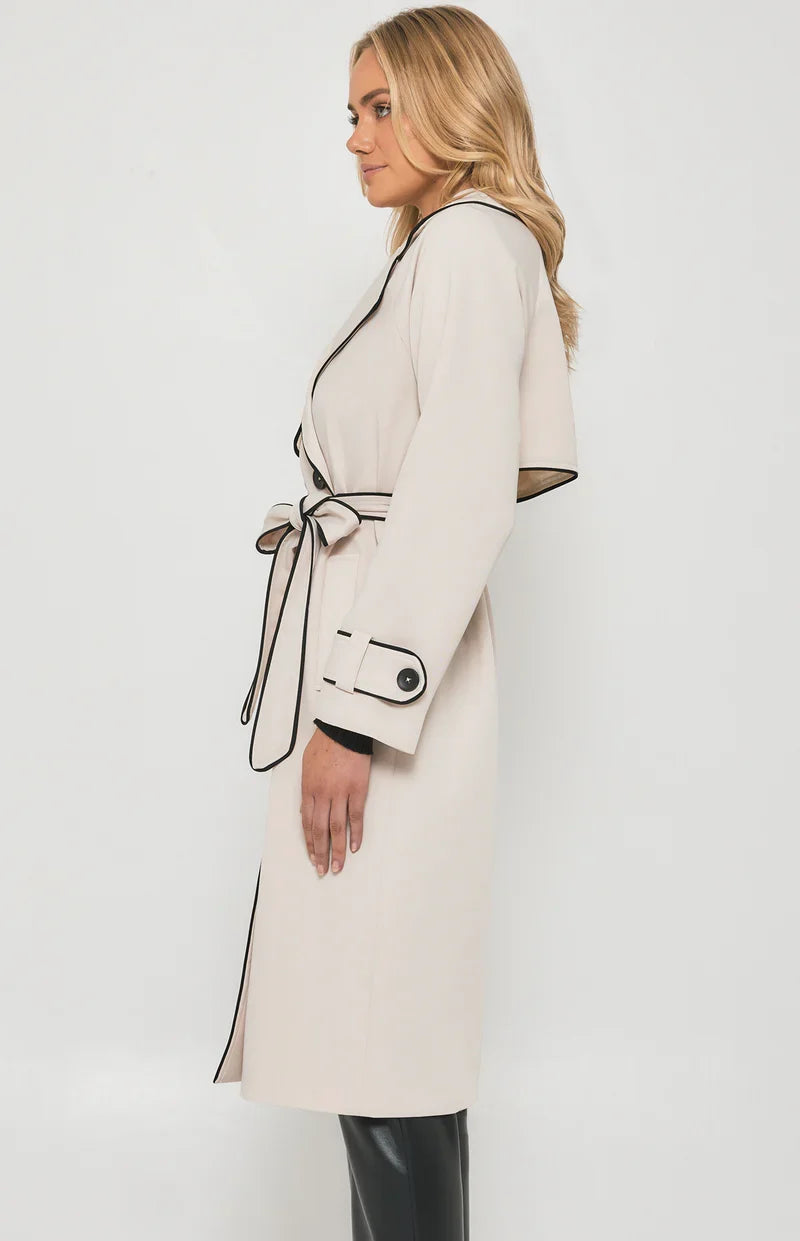 Contrast Longline Trench Coat