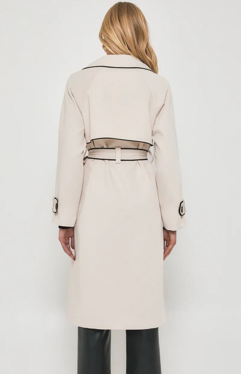 Contrast Longline Trench Coat